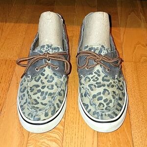 Sperry Top-sider Boat Shoes Leopard, Size 7.5